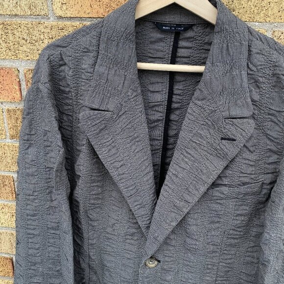 RARE Giorgio Armani Black Label Borgo 21 Spandex Striped Coat Size 56 XL Gray - Picture 1 of 9